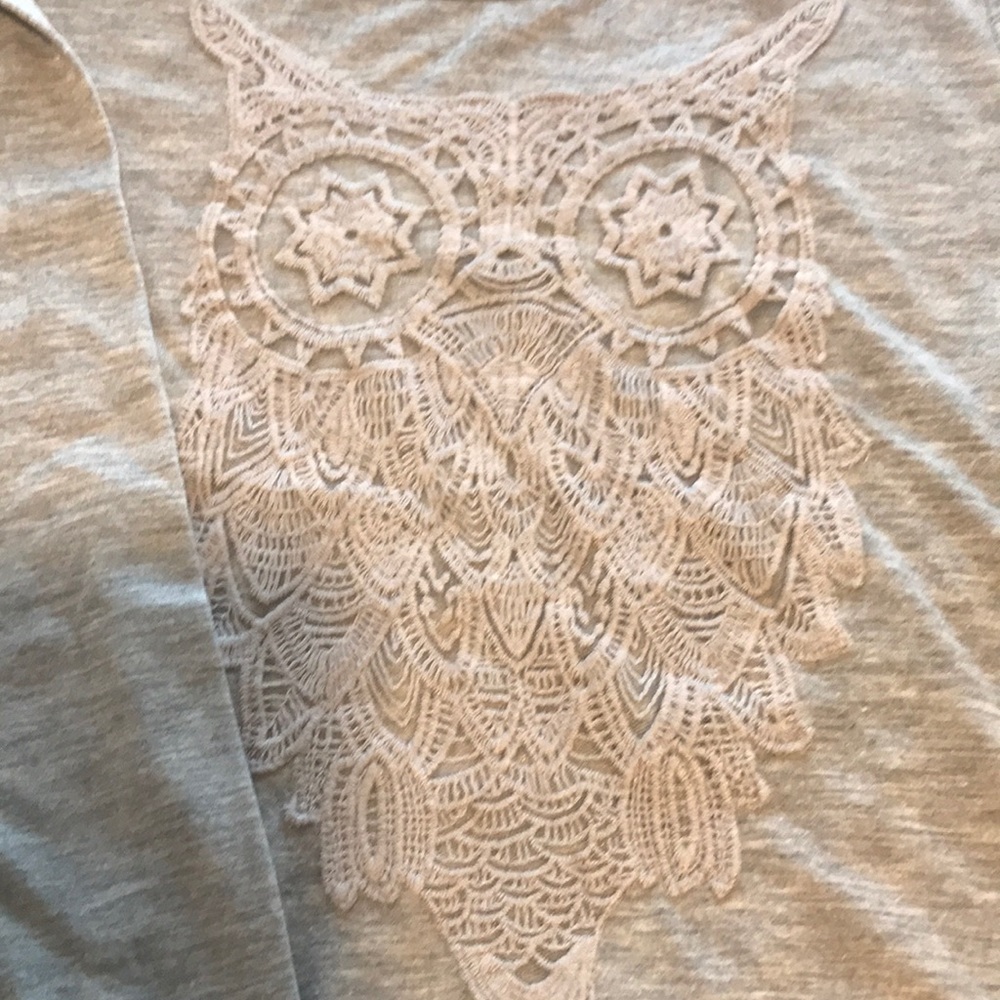 Girls Mudd Long Sleeve Lace Owl Shirt